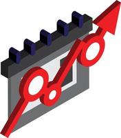 stock chart and growth illustration in 3D isometric style vector