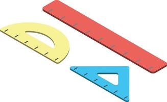 ruler illustration in 3D isometric style vector