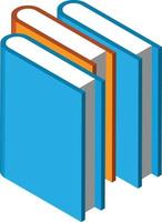 stack of books illustration in 3D isometric style vector