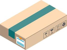 parcel box illustration in 3D isometric style vector