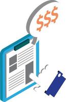 financial documents illustration in 3D isometric style vector