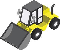 loader machine illustration in 3D isometric style vector