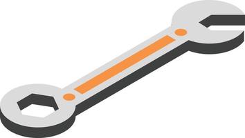 ilustración de llave inglesa en estilo isométrico 3d vector