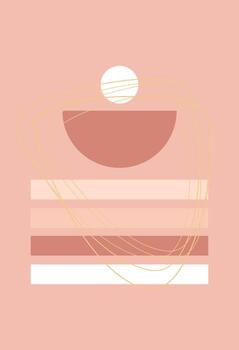 Abstract design with doodles and various shapes. Modern art isolated vector graphics.