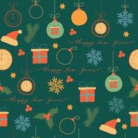 Christmas backgrounds, seamless pattern. Vector illustration. Happy New Year and Merry Christmas. A festive set.
