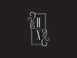 diseño de imagen vectorial de letra de logotipo de lujo minimalista hx xh vector