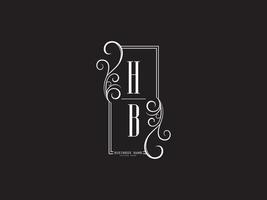 diseño de imagen vectorial de letra de logotipo de lujo minimalista hb bh vector