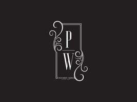 iniciales pw logotipo de lujo carta vector