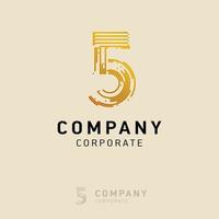 5 company logo design vector with white background