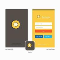 Company Saw Splash Screen and Login Page design with Logo template Mobile Online Business Template vector