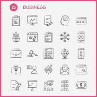 Business Hand Drawn Icon for Web Print and Mobile UXUI Kit Such as Business Dollar Money Buy Business Chat Sand Message Pictogram Pack Vector