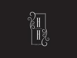 diseño de imagen vectorial de letra de logotipo de lujo minimalista hh hh vector