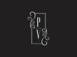 Initials PV Luxury Logo Letter Vector