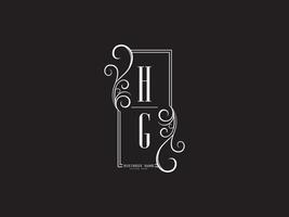 diseño de imagen vectorial de letra de logotipo de lujo minimalista hg gh vector