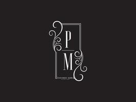 Initials PM Luxury Logo Letter Vector