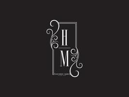 diseño de imagen vectorial de letra de logotipo de lujo minimalista hm mh vector