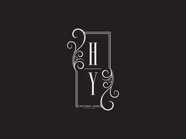 diseño de imagen vectorial de letra de logotipo de lujo minimalista hy yh vector