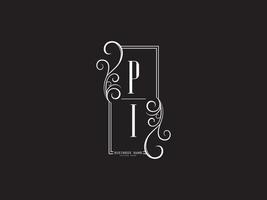 Initials PI Luxury Logo Letter Vector