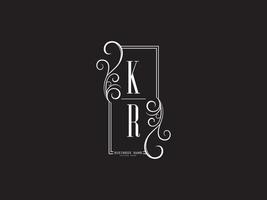 icono de logotipo premium kr rk, iniciales kr diseño de logotipo de letra de lujo vector