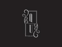 monograma de logotipo de letras de lujo abstracto qu, qu vector