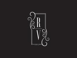 Monogram RV r v Luxury Logo Letter Vector Icon Design