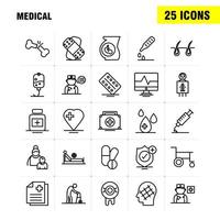 iconos de línea médica establecidos para infografías kit uxui móvil y diseño de impresión incluyen carta correo médico hospital cápsula tabletas médicas colección de salud logotipo infográfico moderno y pictograma vector