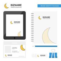 Cresent Business Logo Tab App Diary PVC Employee Card and USB Brand Stationary Package Design Vector Template