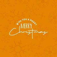 Merry Christmas card with creative design and yellow background vector