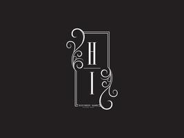 diseño de imagen vectorial de letra de logotipo de lujo minimalista hola ih vector