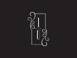 Typography IU Logo, Luxury Iu ui Logo Letter Vector