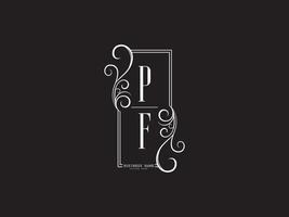 iniciales pf lujo logo carta vector