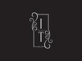 Typography IT Logo, Luxury It ti Logo Letter Vector