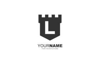 L logo fortress vector for identity company. initial letter security template vector illustration for your brand.