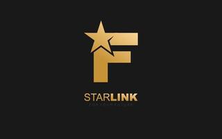F logo star for branding company. letter template vector illustration for your brand.