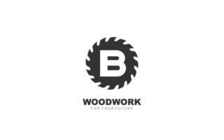 B logo sawmill vector for woodworking company. initial letter carpentry template vector illustration for your brand.