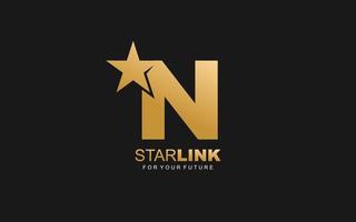 N logo star for branding company. letter template vector illustration for your brand.