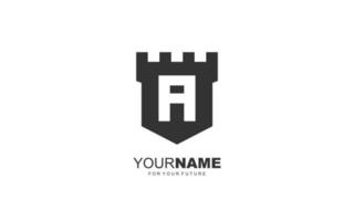 A logo fortress vector for identity company. initial letter security template vector illustration for your brand.