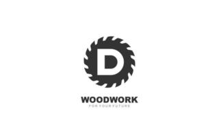 D logo sawmill vector for woodworking company. initial letter carpentry template vector illustration for your brand.