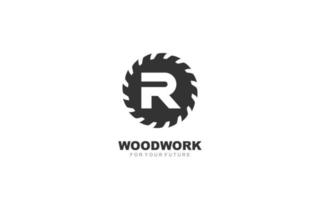 R logo sawmill vector for woodworking company. initial letter carpentry template vector illustration for your brand.