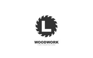 L logo sawmill vector for woodworking company. initial letter carpentry template vector illustration for your brand.