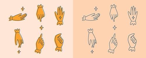 Magic linear hand gestures vector