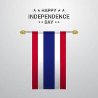 fondo de bandera colgante del día de la independencia de tailandia vector
