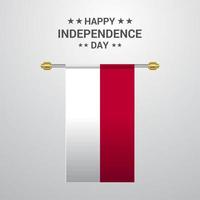 Indonesia Independence day hanging flag background vector