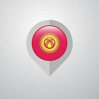 Map Navigation pointer with Ladonia flag design vector
