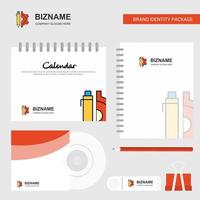 Setting Logo Calendar Template CD Cover Diary and USB Brand Stationary Package Design Vector Template