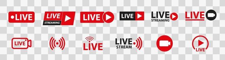 Set of Live Streaming Logo . Vector Illustration