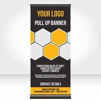 Roll up banner pull up template blank design vector