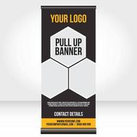 Roll up banner pull up template blank design vector