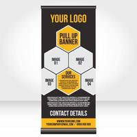 Roll up banner pull up template blank design vector