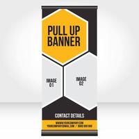 Roll up banner pull up template blank design vector